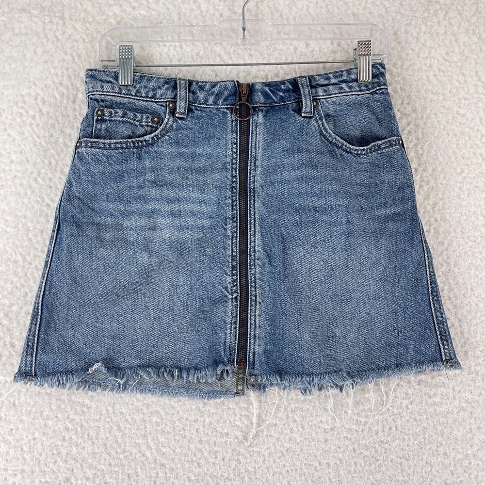 We the Free People Blue Denim A-Line Jean Skirt Womens 100% Cotton Size 26